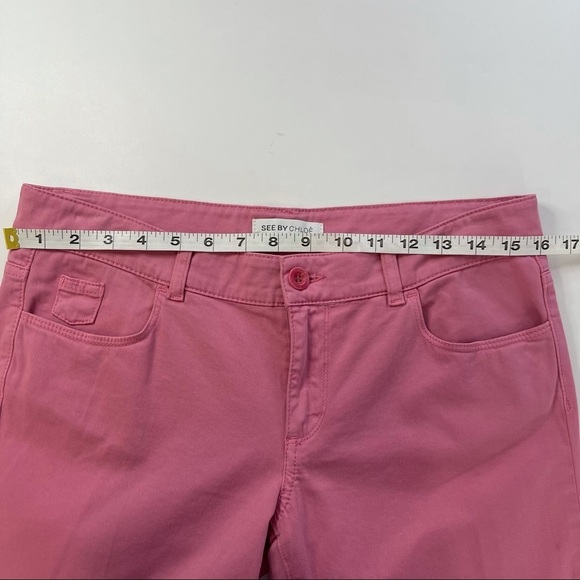 See by Chloe Capri Skinny Pants Womens 31 Pink Spring Summer Preppy Designer - Picture 9 of 12